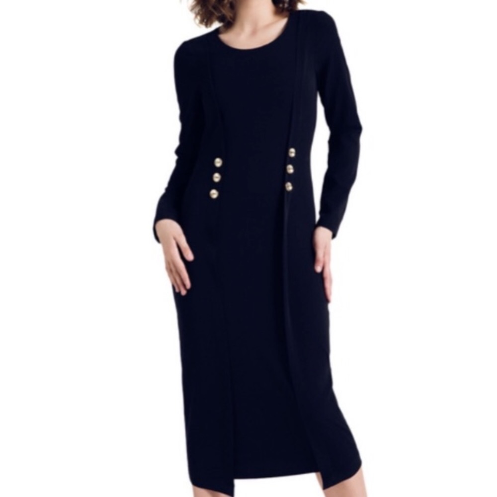 🖤PEPE RUNA🖤BLACK DRESS WITH BUTTON FEATURES🖤